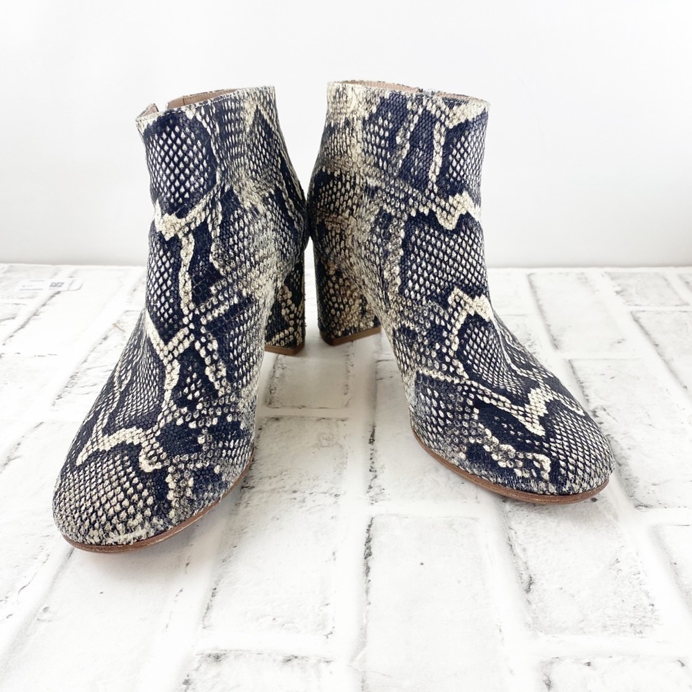 Loeffler Randall Leather Snakeskin Ankle boots